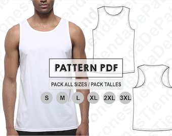 PATTERN Tank Top for Men, Sewing Pattern, Digital, Pattern PDF, Pack Size S - 3XL, Instant Download