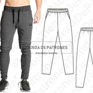 PATTERN Skinny Jogging Pant for Men, Sewing Pattern, Digital, Pattern PDF, Pack Size S 2XL, Instant Download image 2