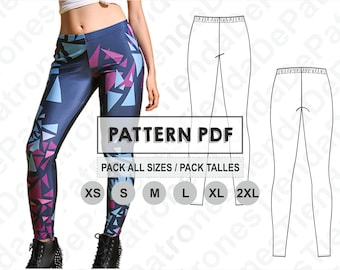 PATTERN Women's Leggings, Sewing Pattern, Digital, Pattern PDF, Pack Size XS - 2XL, Instant Download