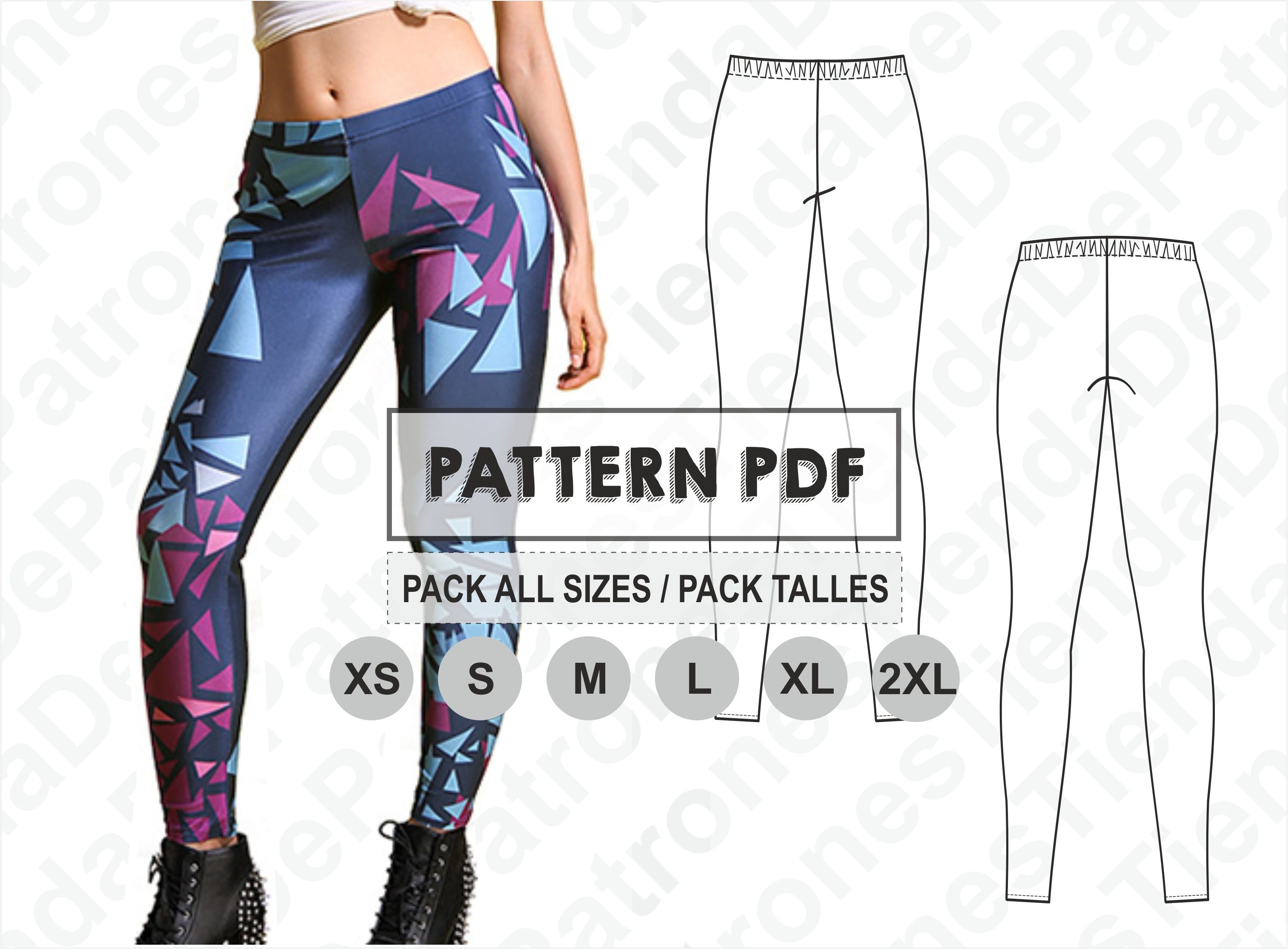 PATTERN Women's Leggings, Sewing Pattern, Digital, Pattern PDF, Pack Size  XS 2XL, Instant Download -  Canada