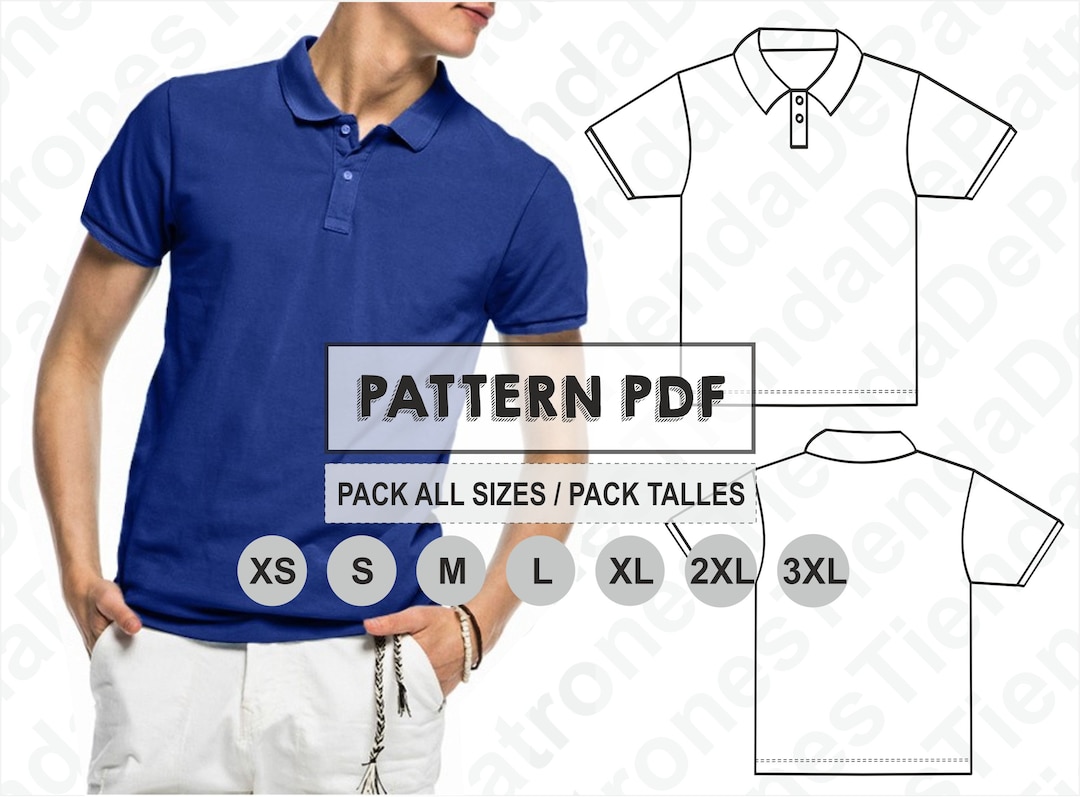 PATTERN Polo Shirt for Men, Sewing Pattern, Digital, Pattern PDF