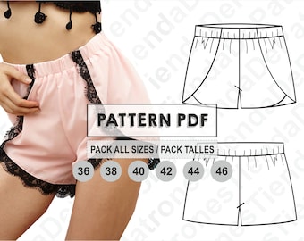 PATTERN Short Pants for Womens, Women's Shorts, Sewing Pattern, Digital, Pattern PDF, Pack Size 36 - 46, Instant Download