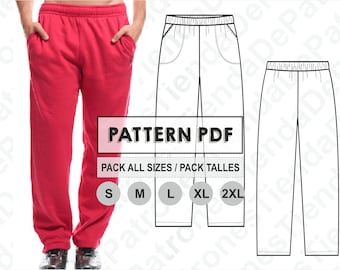 PATTERN Jogging Pants for Men, Sewing Pattern, Digital, Pattern PDF, Pack Size S - 2XL, Instant Download