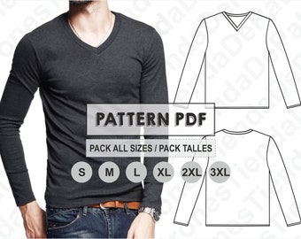 PATTERN Shirt Men Long Sleeve Sewing Pattern Digital | Etsy