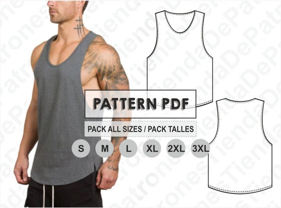 PATTERN Tank Top for Men, Sewing Pattern, Digital, Pattern PDF, Pack Size S  3XL, Instant Download 