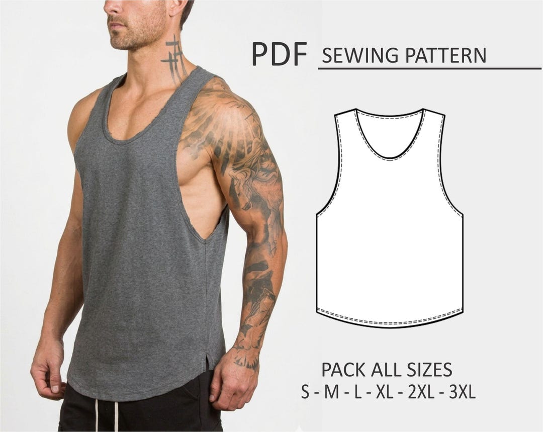 PATTERN Tank Top for Men, Sewing Pattern, Digital, Pattern PDF, Pack ...