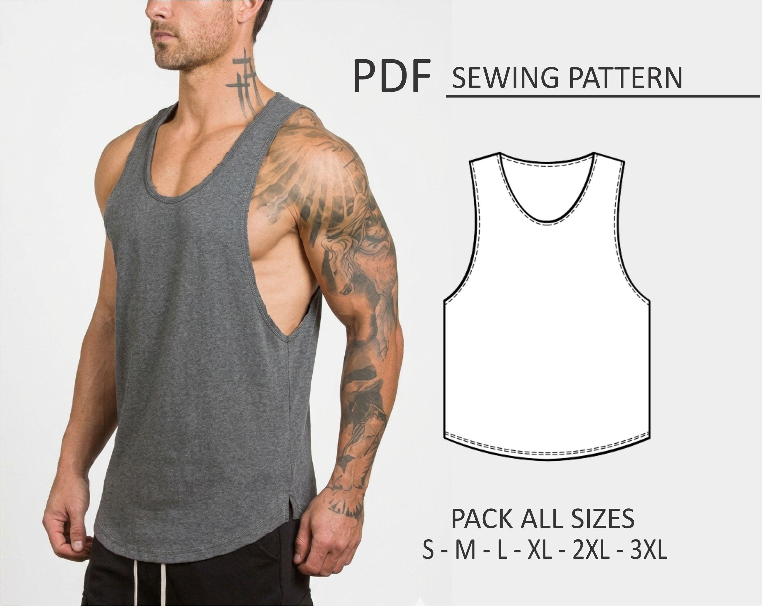 PATTERN Tank Top for Men, Sewing Pattern, Digital, Pattern PDF, Pack ...