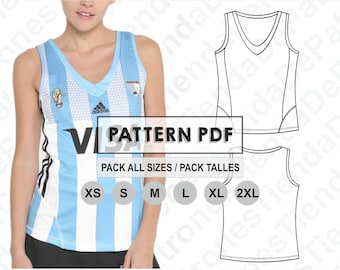 PATTERN Tank Top Fiel Hockey, Women's Tank Top, Sewing Pattern, Digital, Pattern PDF, Pack Size XS - 2XL, Instant Download