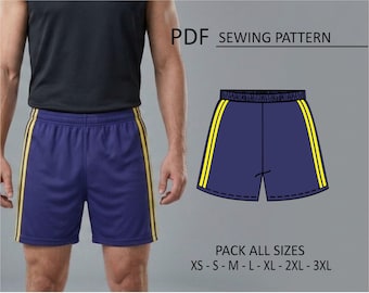 PATTERN Football Short For Men, Sewing Pattern, Digital, Pattern PDF, Pack Size XS - 3XL, Instant Download