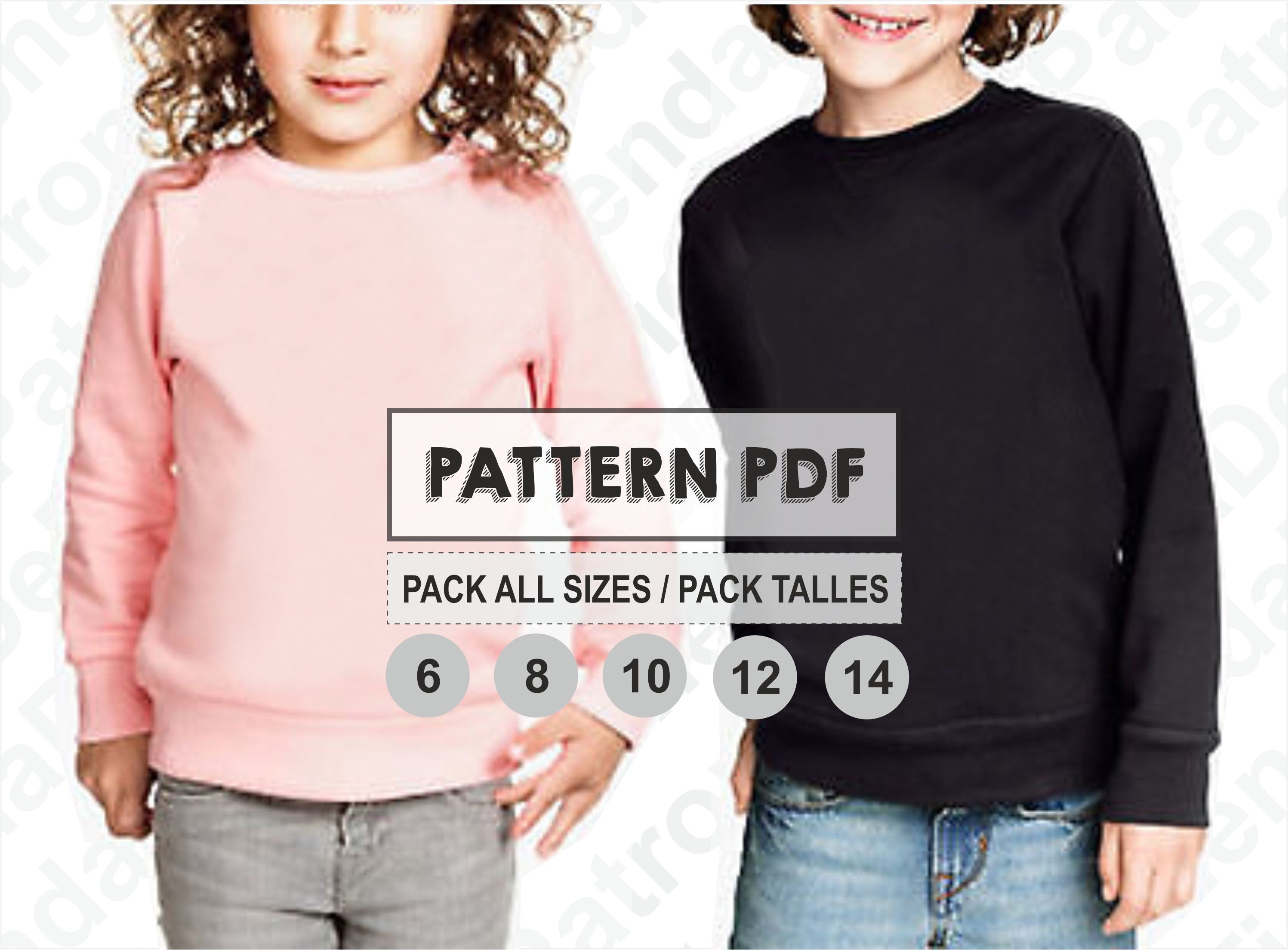PATTERN Basic Sweatshirts for Kids Sewing Pattern Digital Etsy