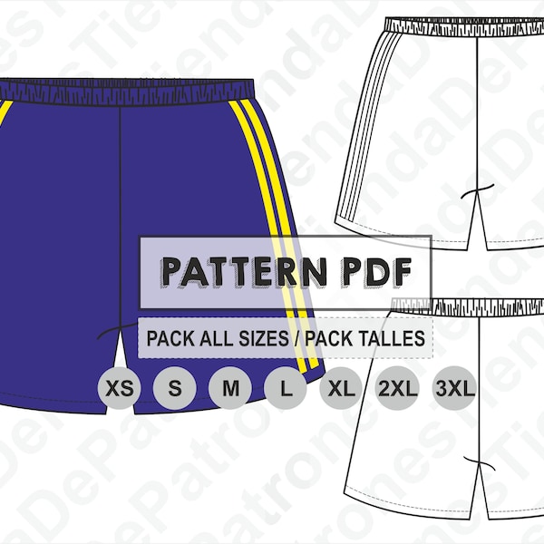 PATTERN Football Short For Men, Sewing Pattern, Digital, Pattern PDF, Pack Size XS - 3XL, Instant Download