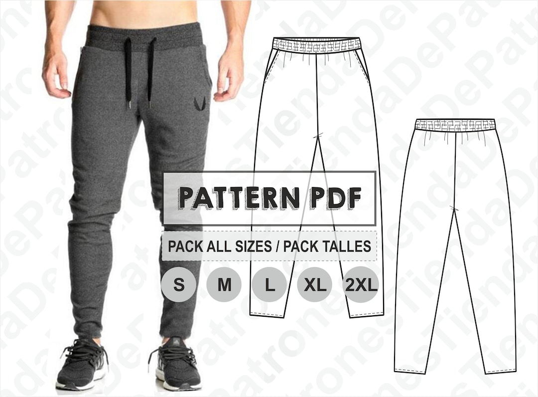 PANTALÓN JOGGER DRIL PITILLO DE HOMBRE Ref. 1065, 👗 Patrones,  Confecciones, Cursos Online de Costura