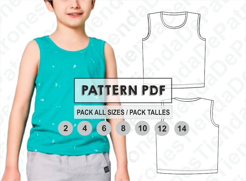 PATTERN Tank Top for Kids Tank Top for Children Sewing - Etsy