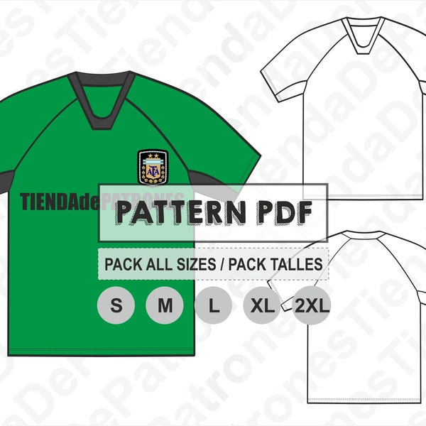 PATTERN Football Shirt for Men, Sewing Pattern, Digital, Pattern PDF, Pack Size S - 2XL, Instant Download