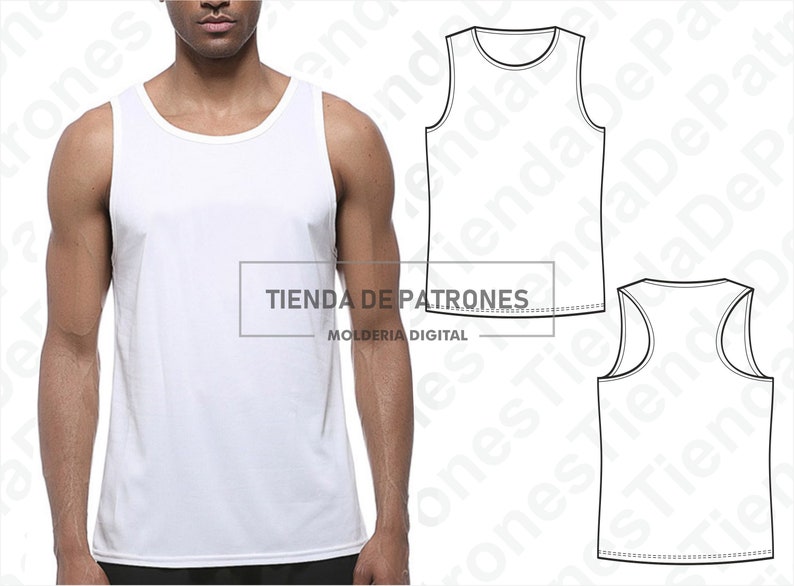 PATTERN Tank Top for Men, Sewing Pattern, Digital, Pattern PDF, Pack Size S 3XL, Instant Download image 2