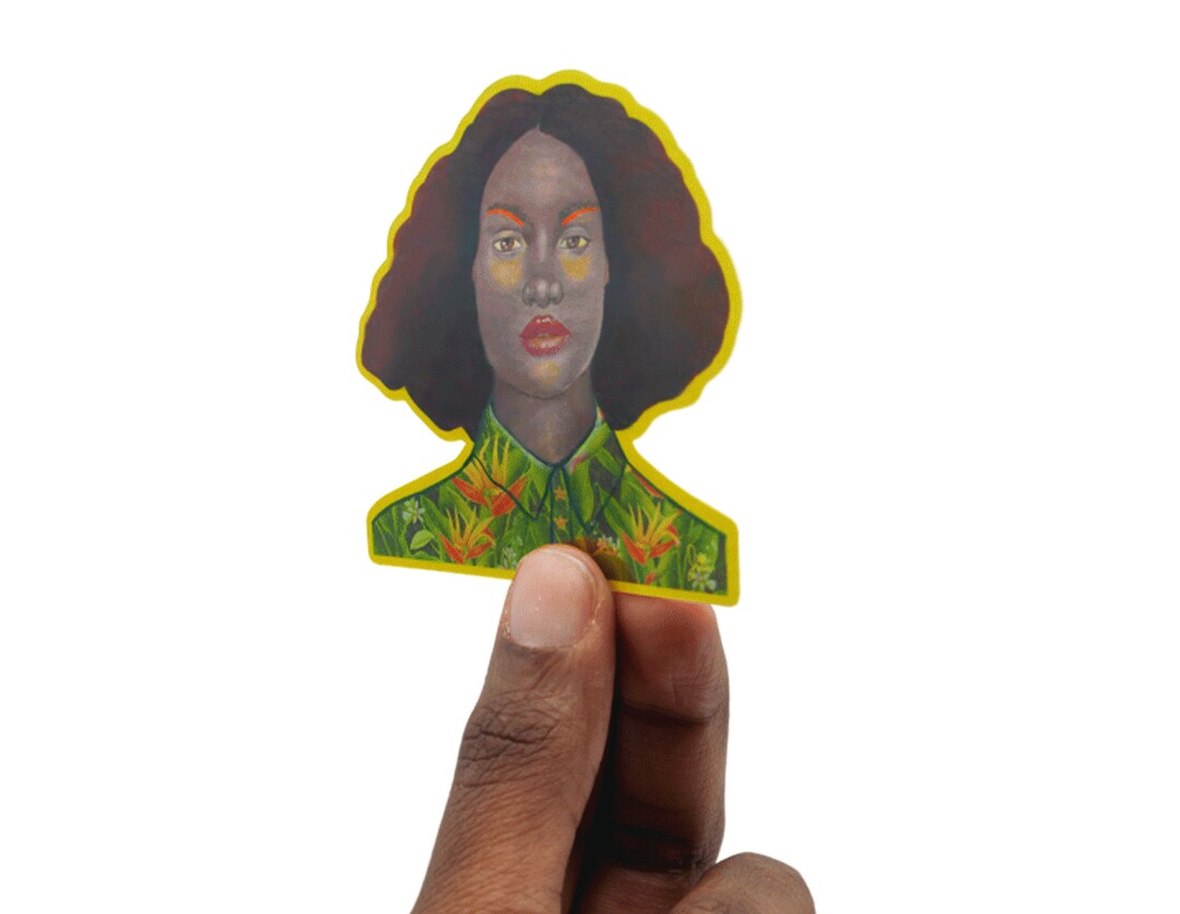 Art Sticker Black Woman Art Black Art Portrait 8 Sticker Portrait