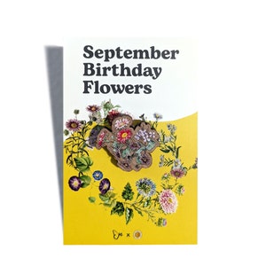 September Birthday Flowers Wooden Pin | Happy Birthday Gift
