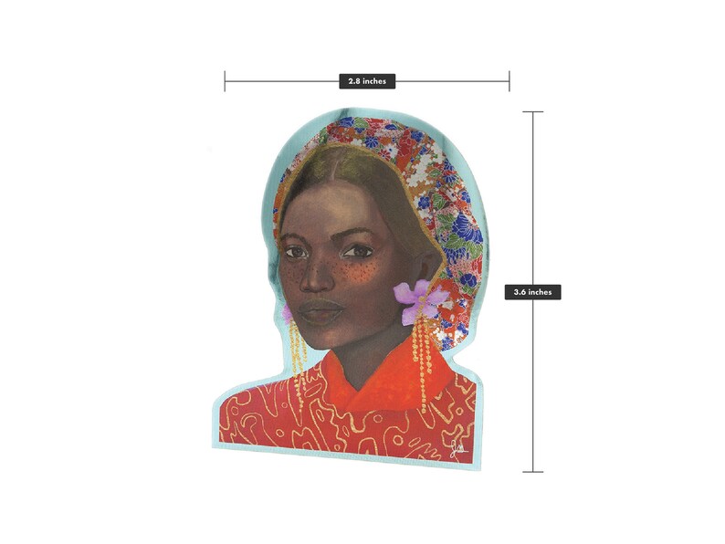 Art Sticker Black Woman Art Black Art Portrait 9 Sticker Portrait