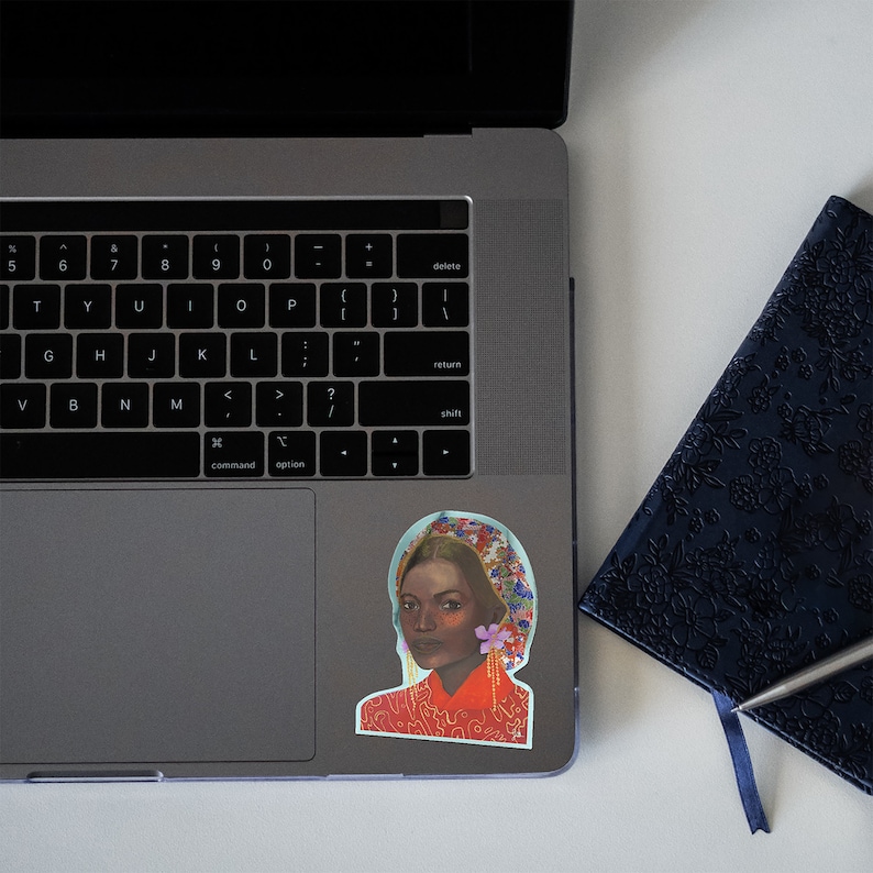 Art Sticker Black Woman Art Black Art Portrait 9 Sticker Portrait