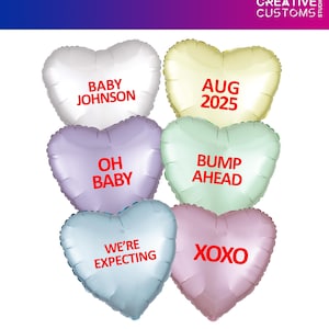 Baby Announcement Balloons- Satin finish Candy heart balloons