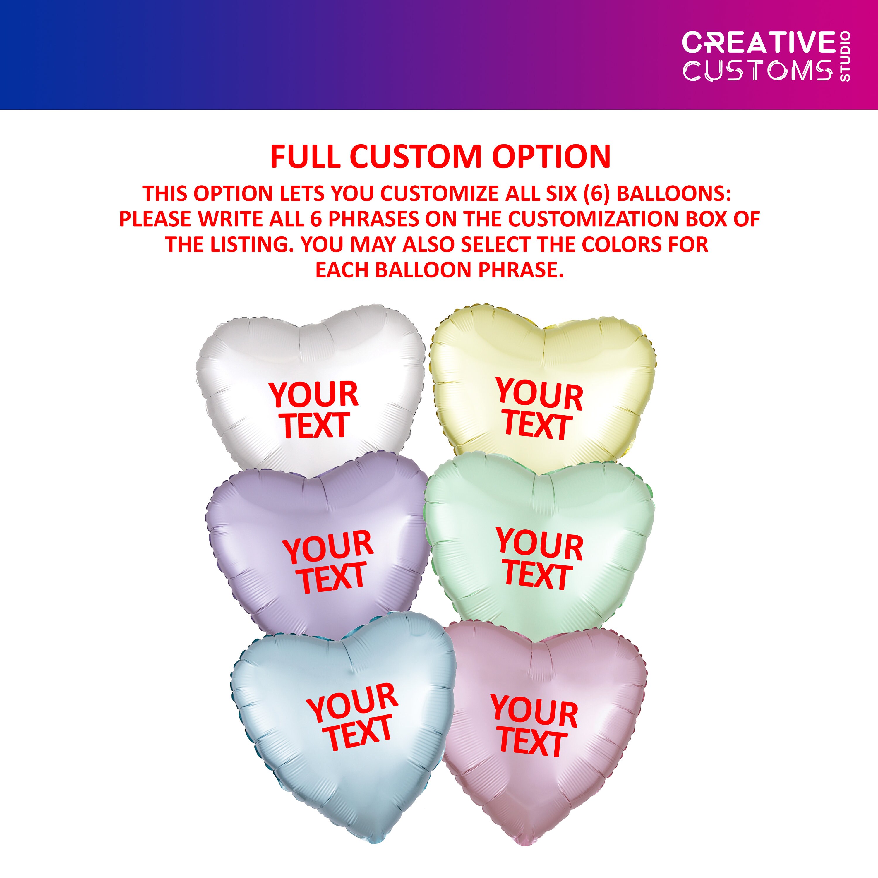 Baby Announcement Balloons Satin Finish Candy Heart Balloons Etsy