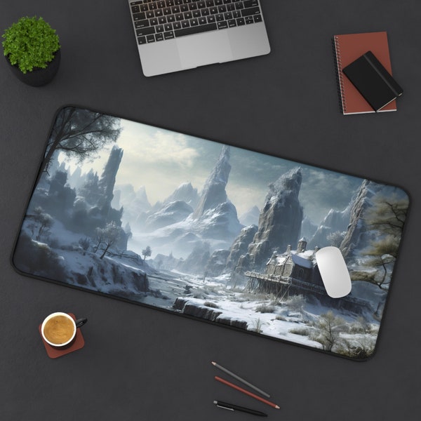 Winter World Desk Mat, Fantasy Mouse Pad, Gaming Mousepad XL, Stylish Desk Décor, Gamer Mouse Pad, Gamer Gift