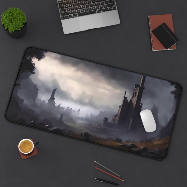 Ancient Ruins Desk Mat, Fantasy Mouse Pad, Gaming Mousepad XL, Stylish Desk Décor, Gamer Mouse Pad, Gamer Gift