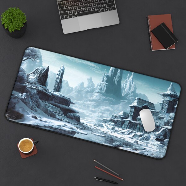 Winter World Desk Mat, Fantasy Mouse Pad, Gaming Mousepad XL, Stylish Desk Décor, Gamer Mouse Pad, Gamer Gift