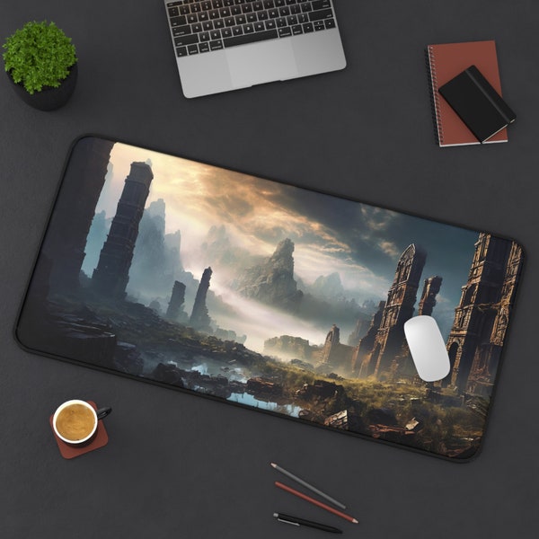 Ancient Ruins Desk Mat, Fantasy Mouse Pad, Gaming Mousepad XL, Stylish Desk Décor, Gamer Mouse Pad, Gamer Gift