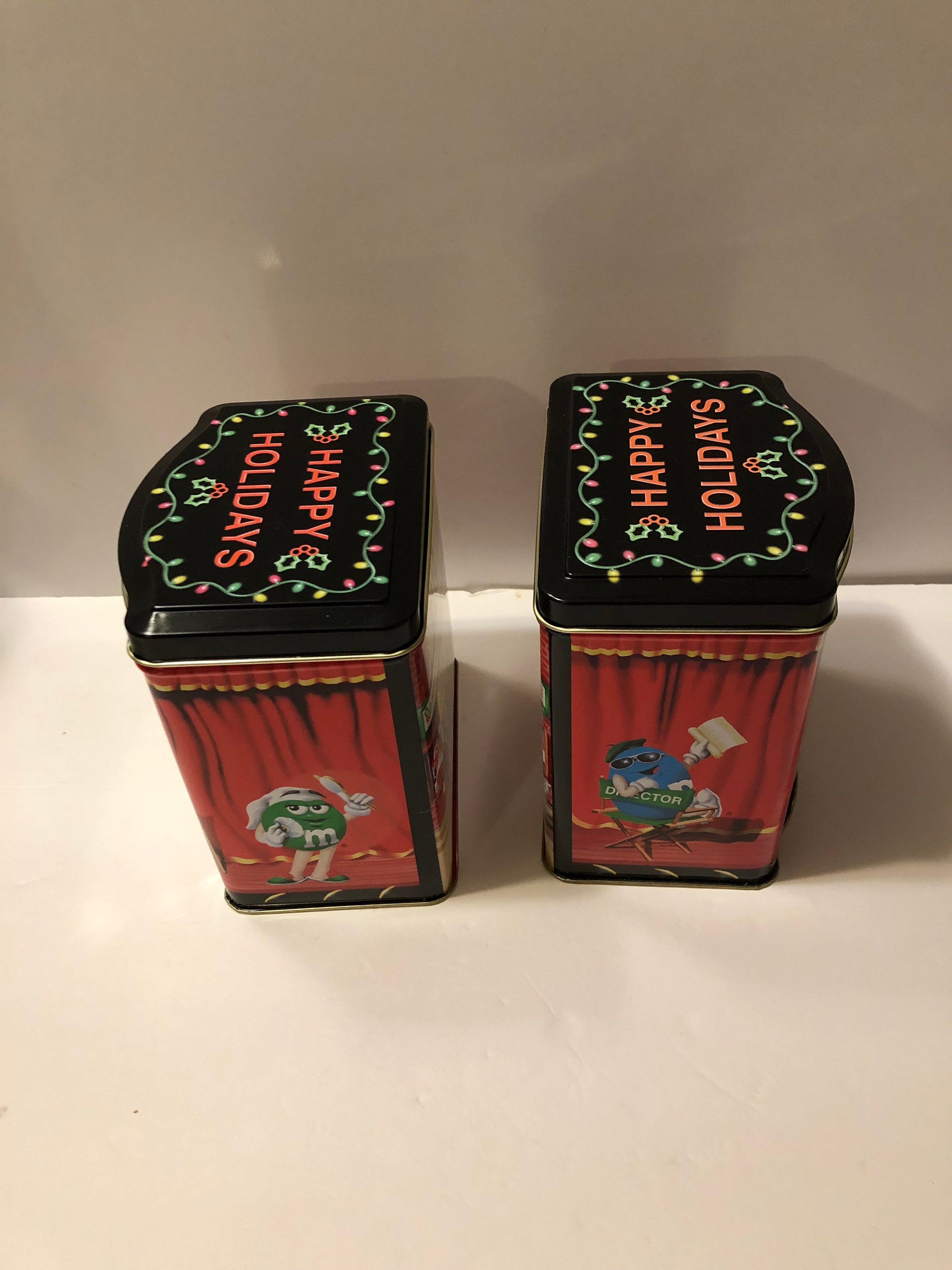 Vintage 1998 M&M Tin Can Canisters Set of 2 Collectible Etsy UK