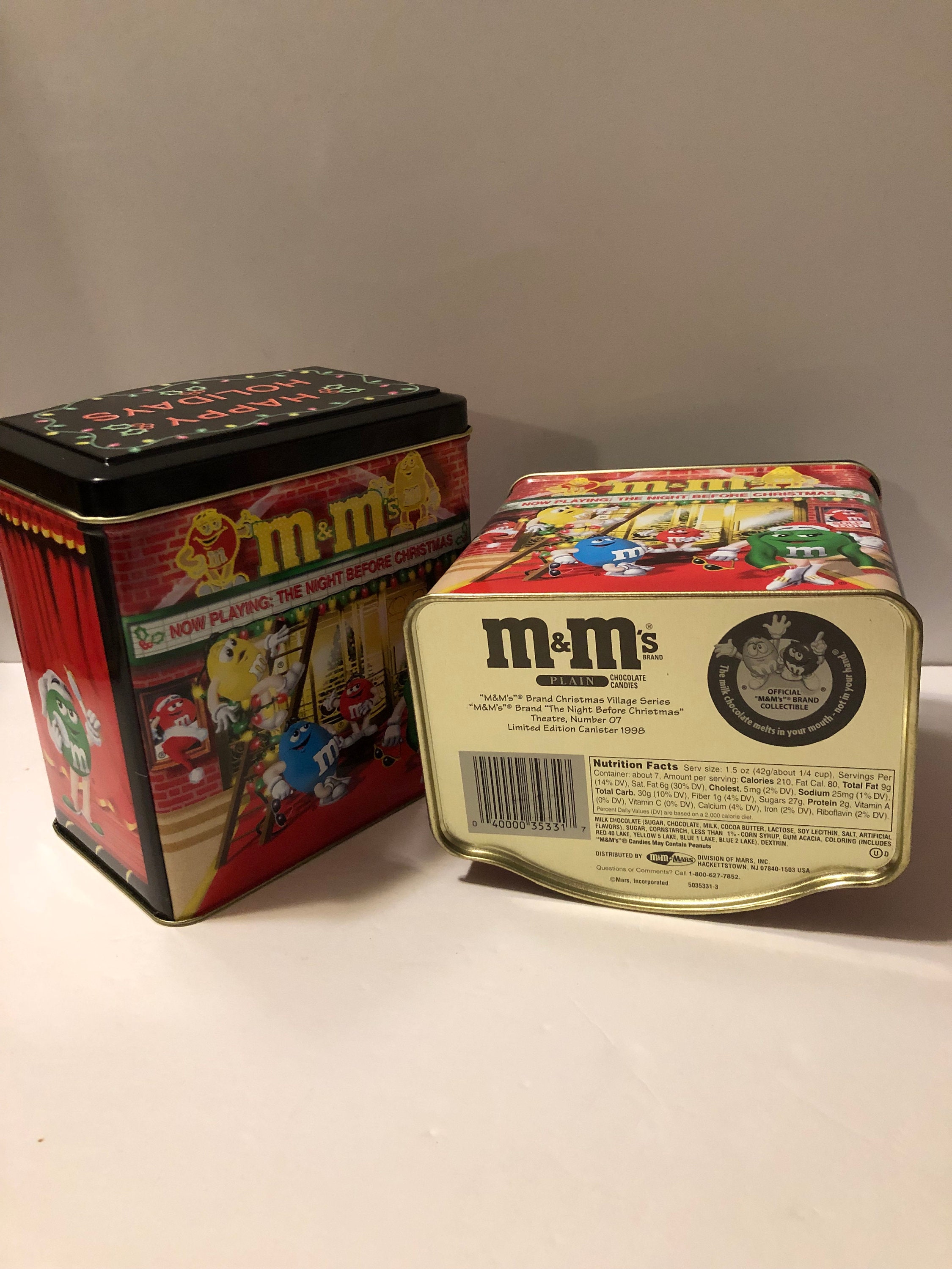 Vintage 1998 M&M Tin Can Canisters Set of 2 Collectible Etsy UK