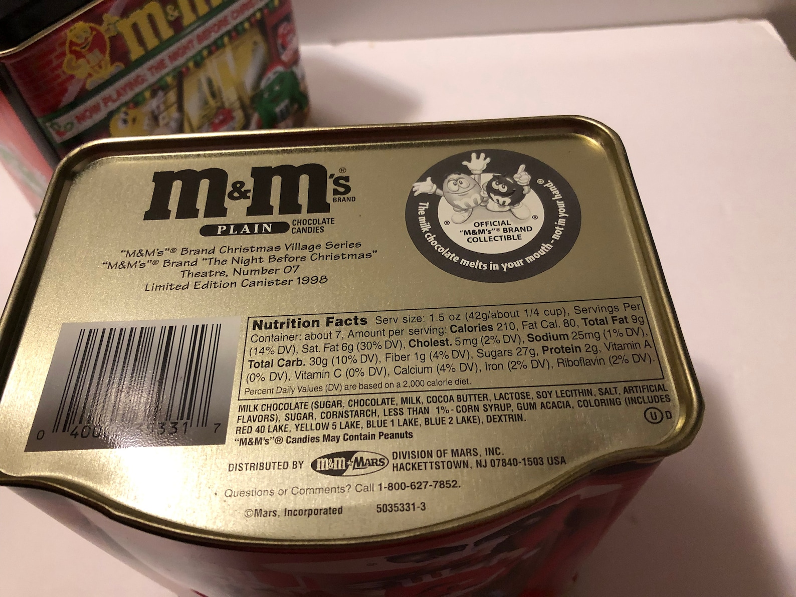 Vintage 1998 M&M Tin Can Canisters Set of 2 Collectible Etsy