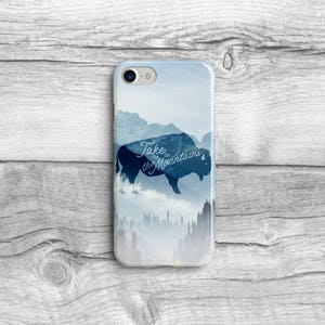 Mountain Bison Phone Case: Wanderlust Nature Lover Gift