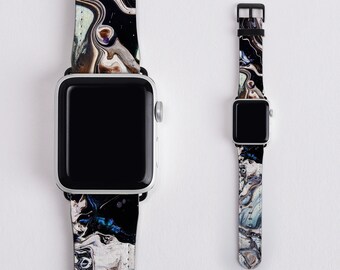 Marble Ink Swirl Apple Watch Band: Vegan Leather Strap