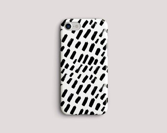 Black White Modern Paint Phone Case for iPhone, LG, Google and Samsung Devices