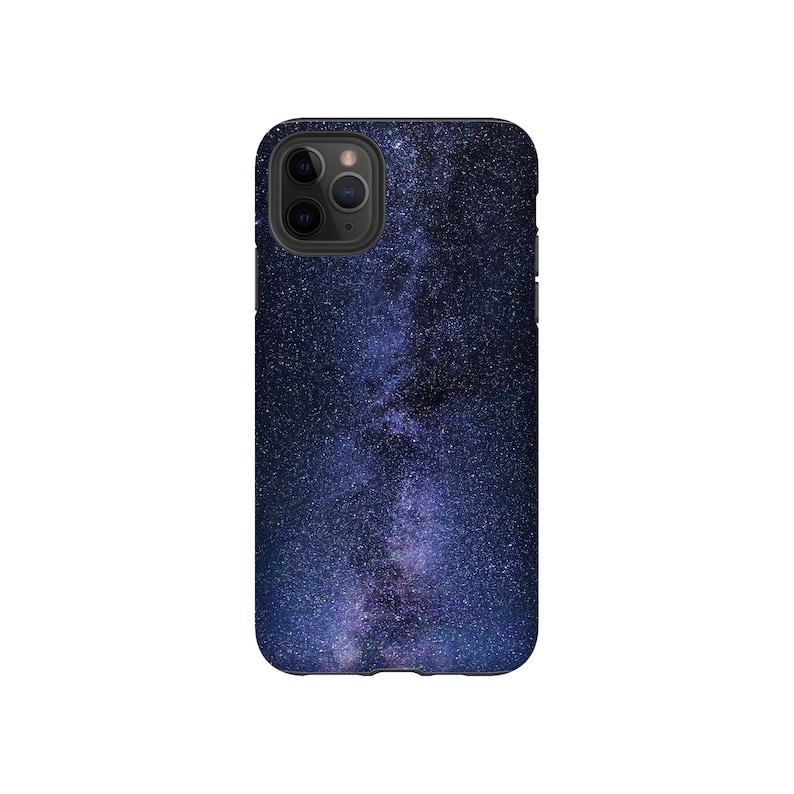 Capa roxa para celular Galaxy: Via Láctea no espaço sideral para iPhone e Samsung Galaxy. imagem 1