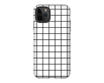 Black and White Grid Phone Case: Retro Checkerboard for iPhone, Samsung Galaxy