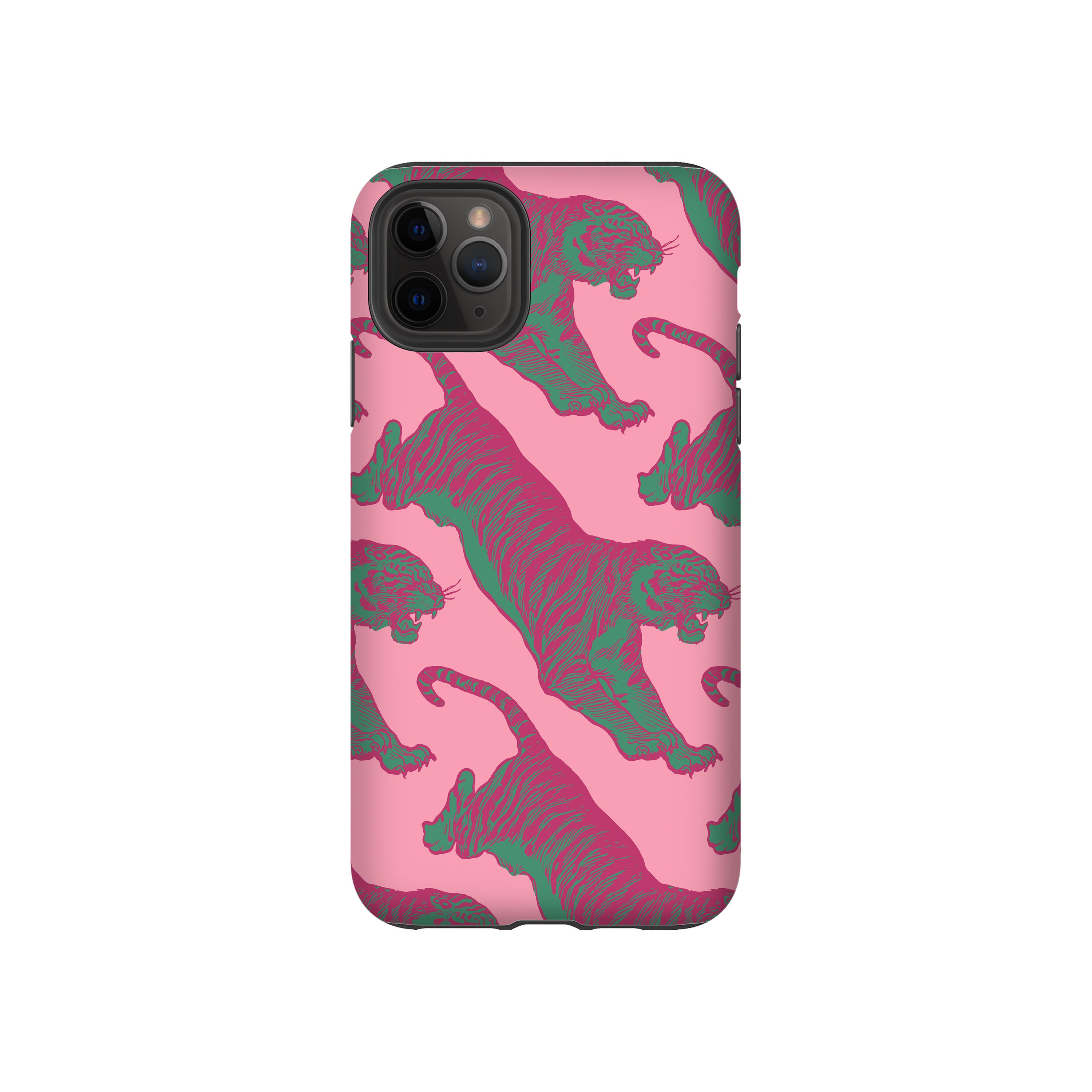 Tiger Phone Case for iPhone, Samsung Galaxy, Google Pixel, LG, Wild Cat Lover, Retro 80s Pop Art, Pink Green