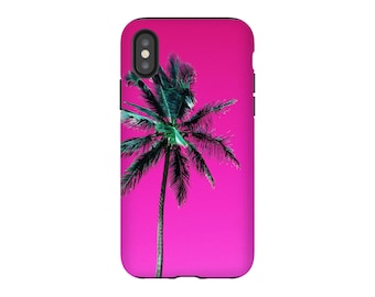 Palm Tree Phone Case, Hot Pink Tropical Summer for iPhone, Samsung Galaxy
