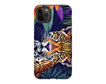 Leopard Phone Case for iPhone, Samsung Galaxy, Wild Cat, Tropical Jungle