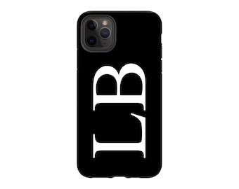 Monogram Phone Case, Personalized for iPhone 11, Samsung Galaxy, LG, Google Pixel Black & White Initials