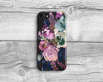 Boho Floral Chalkboard Phone Case: iPhone, Samsung Galaxy