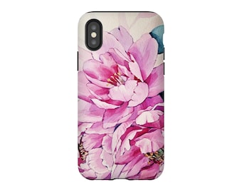 Pink Watercolor Flower Phone Case for iPhone, Samsung Galaxy