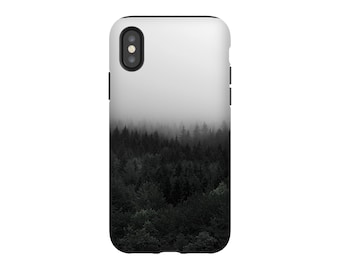 Capa para celular Floresta Nebulosa: Preto e Branco, Amante da Natureza, para iPhone e Samsung Galaxy