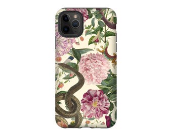 Snake Phone Case, Garden of Eden, Vintage Floral for iPhone, Samsung Galaxy