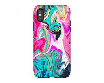 Abstract Marble Phone Case: Ink Swirl Tough Case
