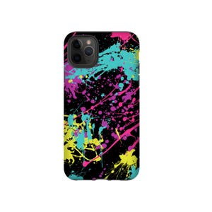 Retro telefoonhoesje verfspatten: jaren 80 en 90 abstract voor iPhone, Samsung Galaxy