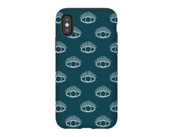 Teal Evil Eye Phone Case: Nazar Amulet for iPhone, Samsung Galaxy