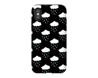 Rainbow Rain Cloud Phone Case: Pastel Goth Kawaii for iPhone, Samsung Galaxy