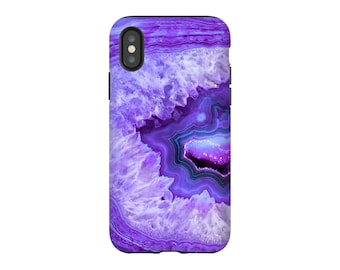 Purple Agate Phone Case: Crystal Geode Stone Slice